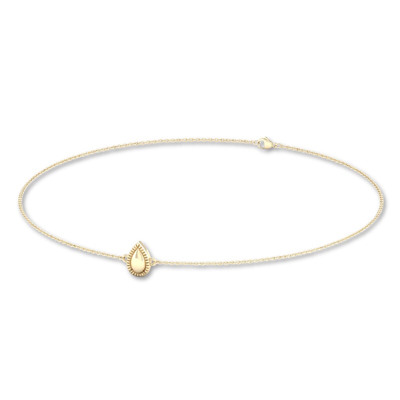 Main Image 1 of Teardrop Bracelet 10K Yellow Gold 7.25"