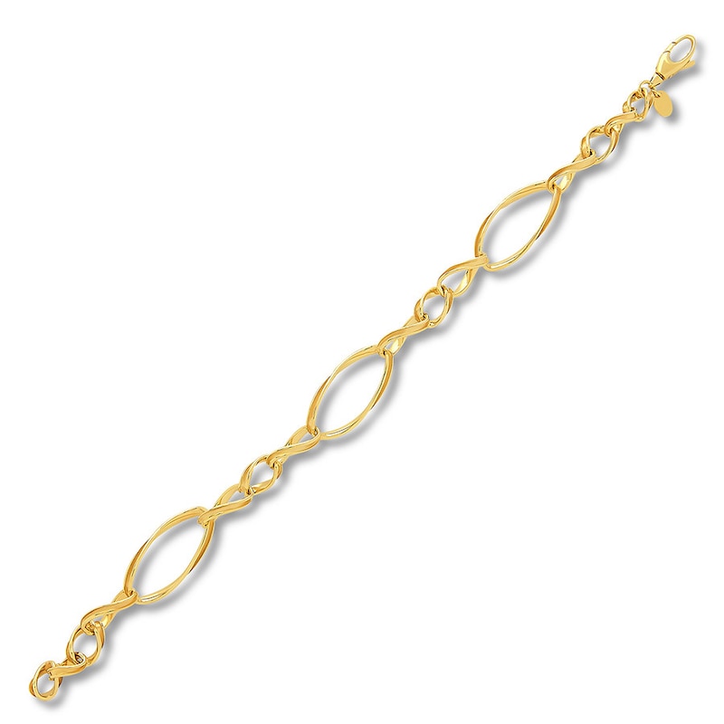 Link Chain Bracelet 14K Yellow Gold 8"