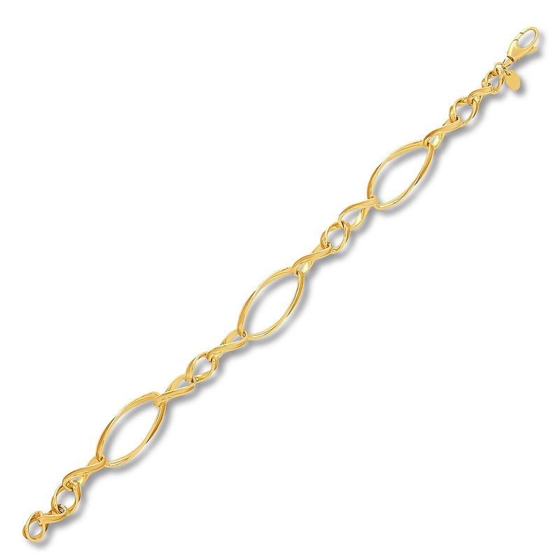 Main Image 1 of Link Chain Bracelet 14K Yellow Gold 8"