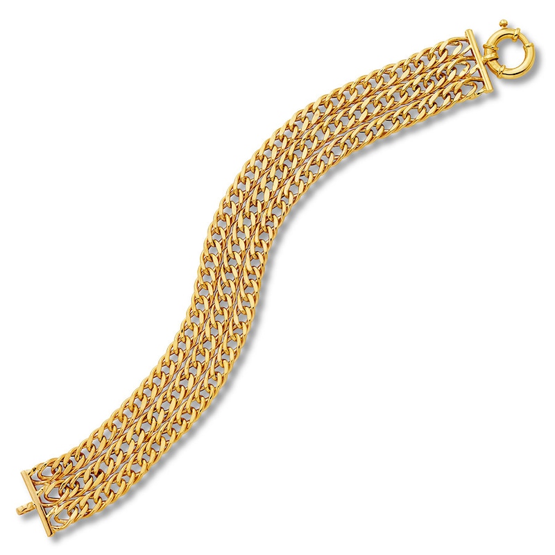 Main Image 1 of Curb Chain Bracelet 10K Yellow Gold 8"