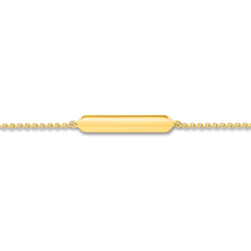 Bar Anklet 10K Yellow Gold 9" to 10" Adjustable