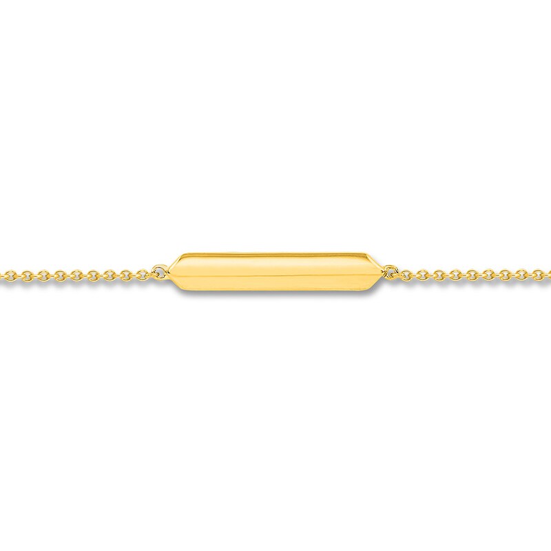 Main Image 2 of Bar Anklet 10K Yellow Gold 9" to 10" Adjustable