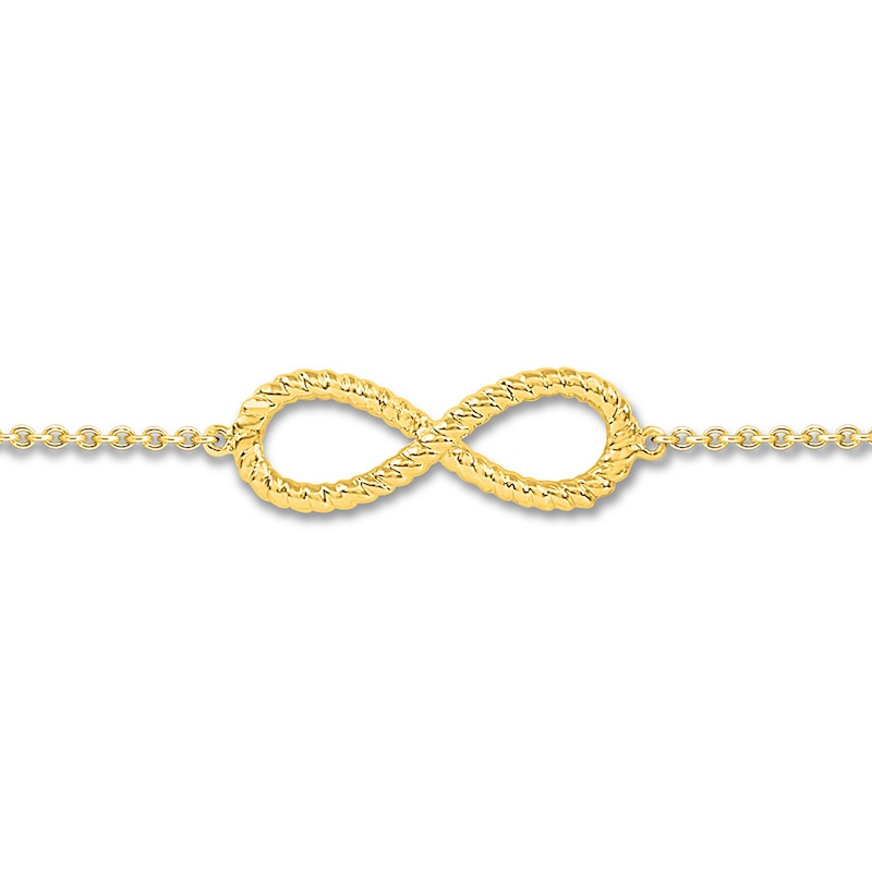 Main Image 2 of Infinity Symbol Anklet 10K Yellow Gold 9" to 10" Adjustable