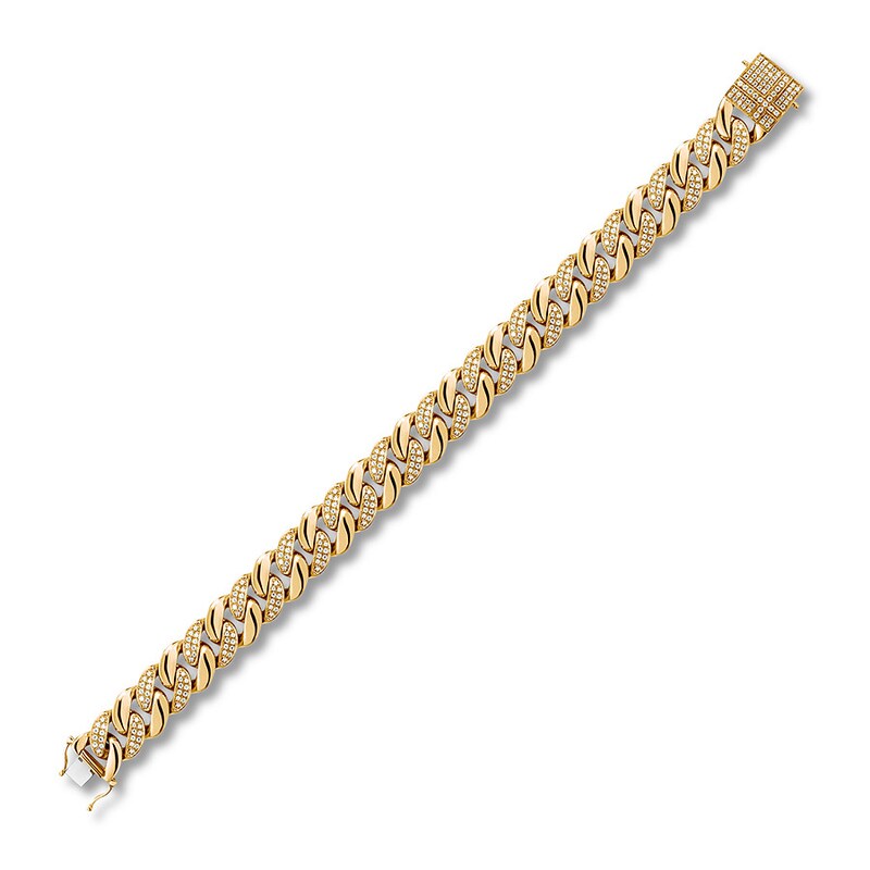Main Image 1 of Men's Diamond Link Bracelet 2 ct tw 14K Yellow Gold 8.5"