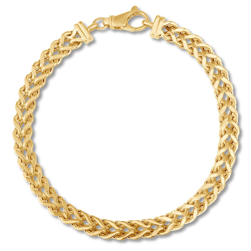 Semi-Solid Franco Link Chain Bracelet 14K Yellow Gold 8.5"