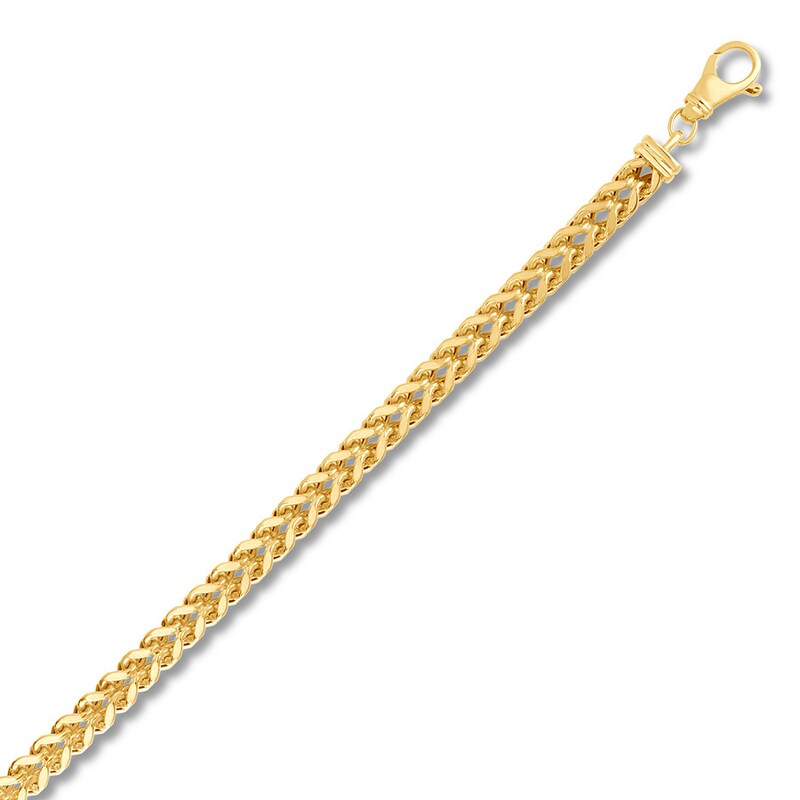 Semi-Solid Franco Link Chain Bracelet 14K Yellow Gold 8.5"