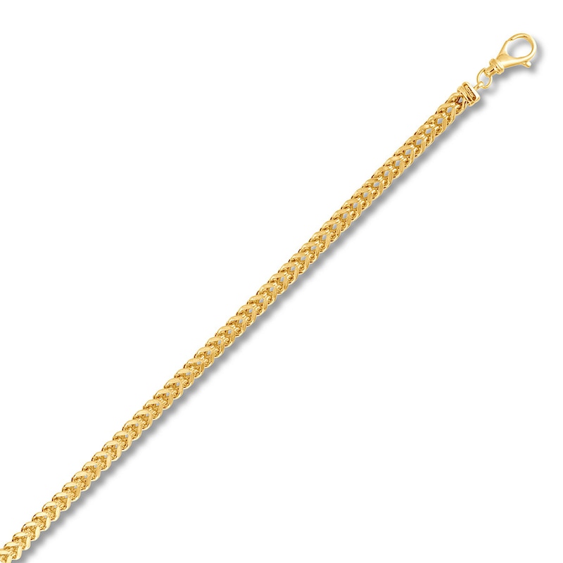 Main Image 2 of Semi-Solid Square Franco Chain Bracelet 10K Yellow Gold 8.5"