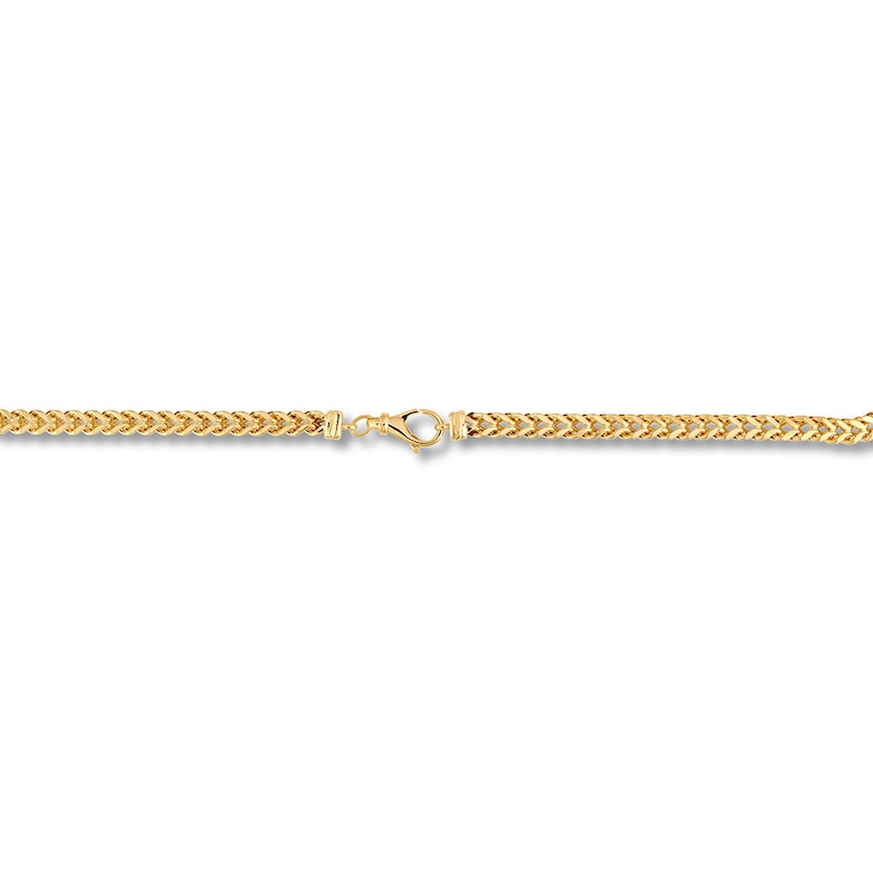 Semi-Solid Square Franco Chain Bracelet 10K Yellow Gold 8.5"