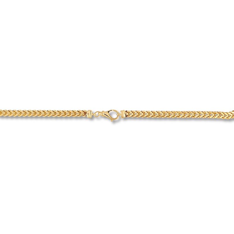 Main Image 3 of Semi-Solid Square Franco Chain Bracelet 10K Yellow Gold 8.5"