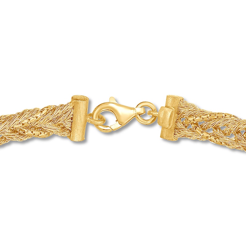 Woven Link Chain Bracelet 14K Yellow Gold 7.5"