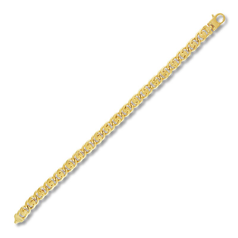 Semi-Solid Link Chain Bracelet 10K Yellow Gold 8.5"