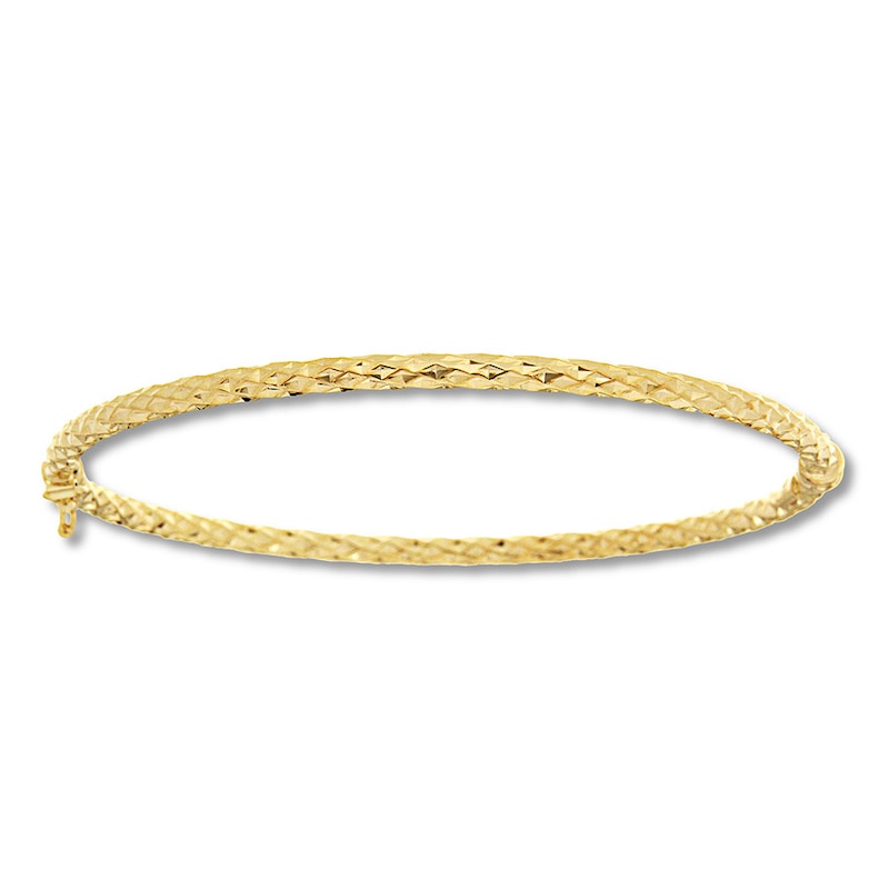 Main Image 1 of Textured Bangle 10K Yellow Gold