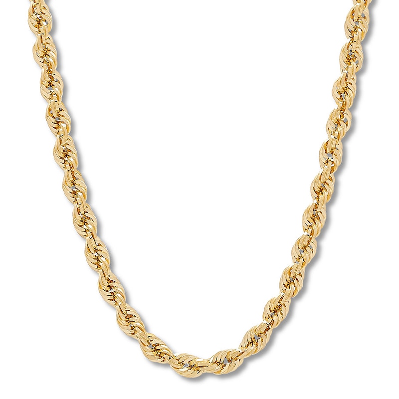 Main Image 1 of Hollow Rope Chain 14K Yellow Gold 24" Approx. 5.5mm