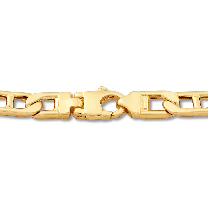 Hollow Mariner Link Bracelet 10K Yellow Gold 9"