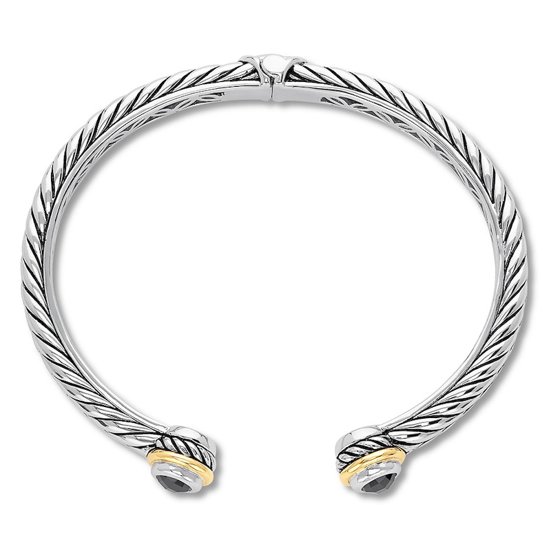 Main Image 2 of Onyx Bangle Sterling Silver/14K Yellow Gold