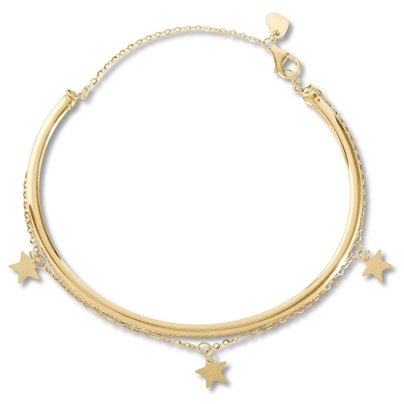 Main Image 1 of Layered Celestial Bangle Bracelet 10K Yellow Gold