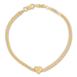 Heart Bracelet 14K Yellow Gold 6.25&quot;