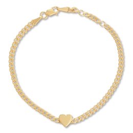 Heart Bracelet 14K Yellow Gold 6.25"