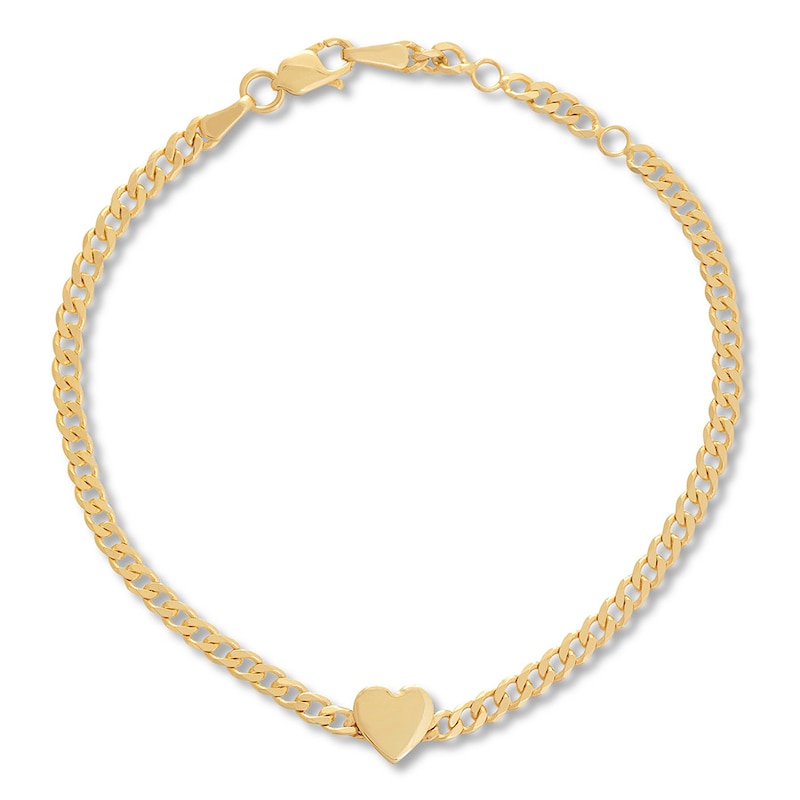 Heart Bracelet 14K Yellow Gold 6.25"