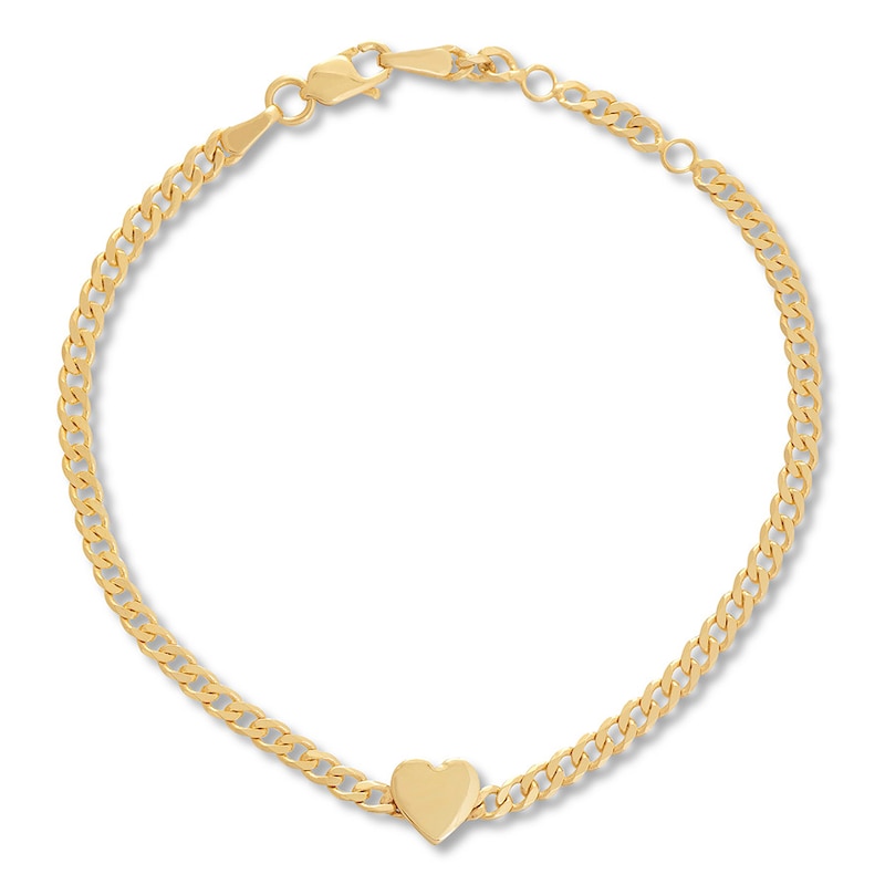 Main Image 1 of Heart Bracelet 14K Yellow Gold 6.25"