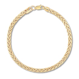 Hollow Franco Link Chain Bracelet 10K Yellow Gold 8.5"