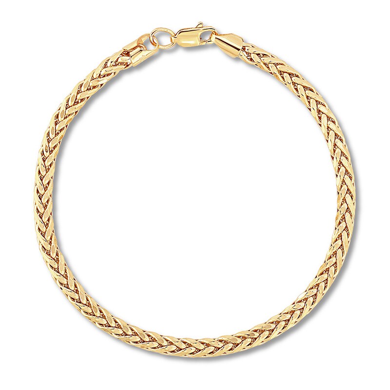 Main Image 1 of Hollow Franco Link Chain Bracelet 10K Yellow Gold 8.5"