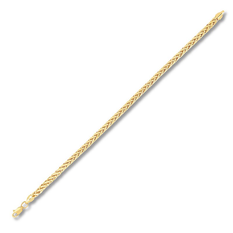 Main Image 2 of Hollow Franco Link Chain Bracelet 10K Yellow Gold 8.5"