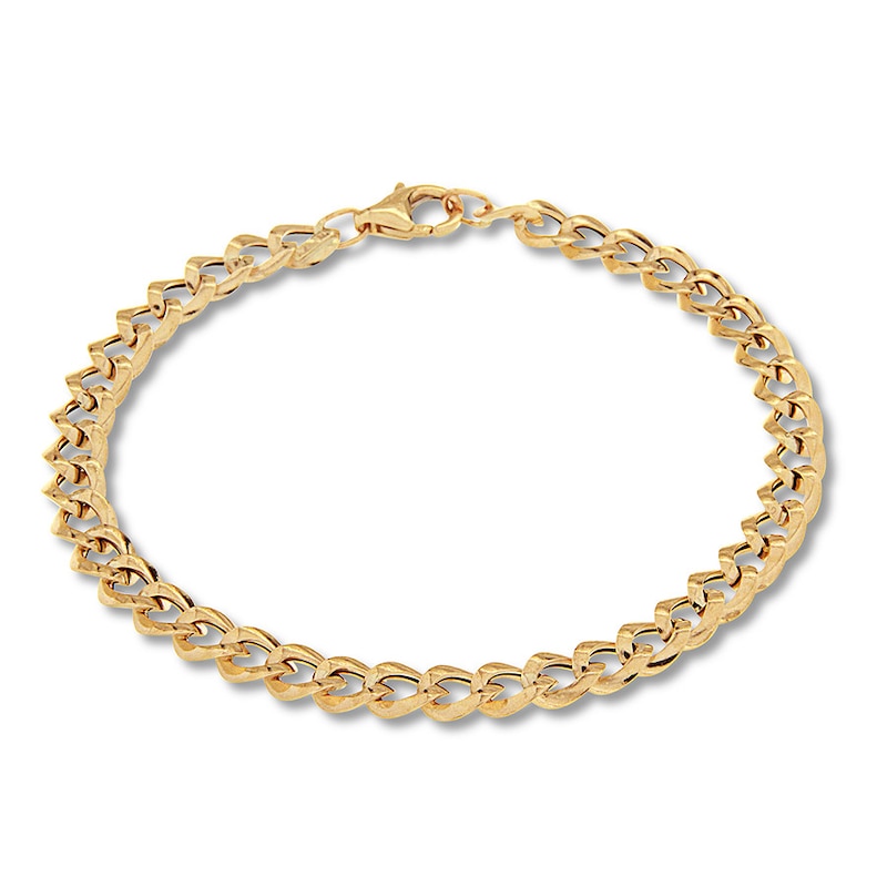 Main Image 1 of Curb Chain Bracelet 10K Yellow Gold 7.5"