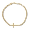 Thumbnail Image 1 of Sideways Cross Bracelet 14K Yellow Gold 7.25"