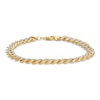 Thumbnail Image 0 of Semi-Solid Curb Chain Bracelet 10K Two-Tone Gold 8.5"