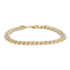 Thumbnail Image 1 of Semi-Solid Curb Chain Bracelet 10K Two-Tone Gold 8.5" 8mm