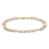 Thumbnail Image 1 of Semi-Solid Figaro Chain Bracelet 10K Yellow Gold 8.5" 7.5mm