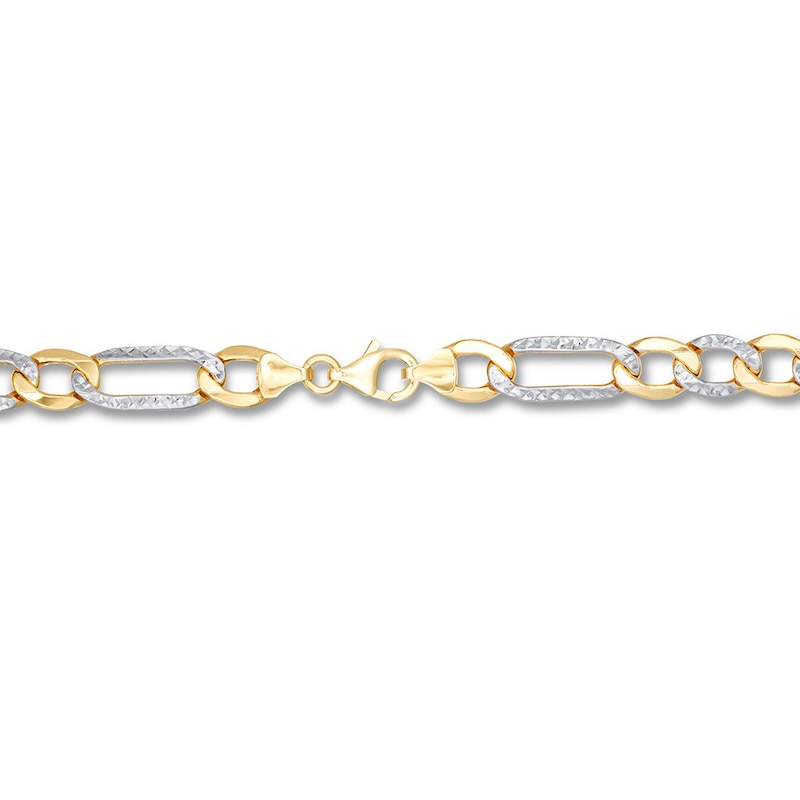Semi-Solid Figaro Chain Bracelet 10K Yellow Gold 8.5"