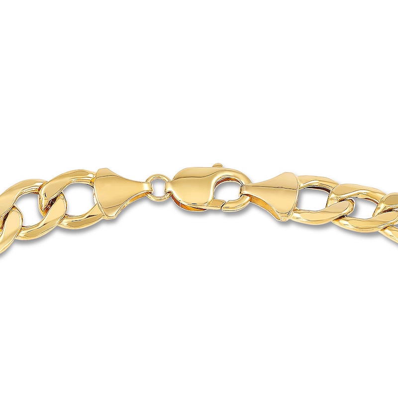 Solid Figaro Chain Bracelet 10K Yellow Gold 9" Length
