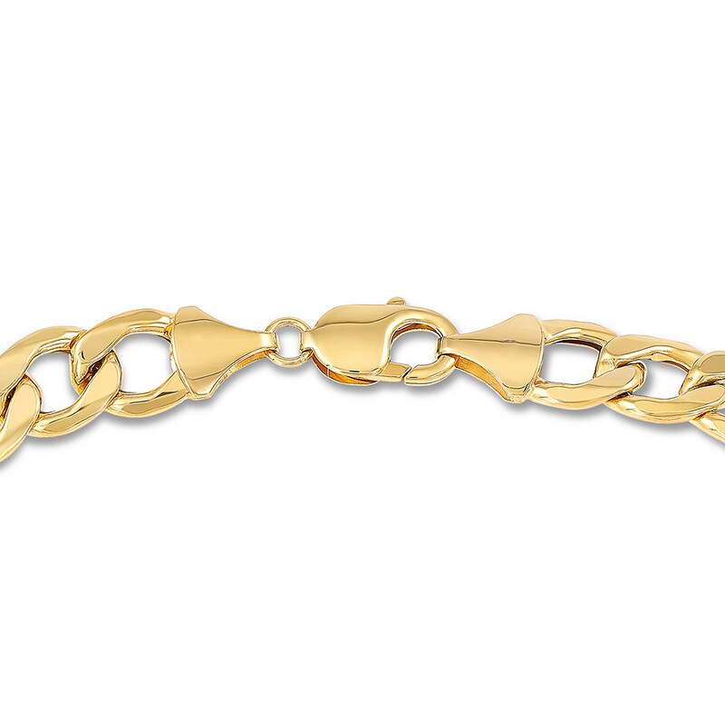 Main Image 2 of Solid Figaro Chain Bracelet 10K Yellow Gold 9" Length