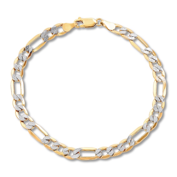 Men's Figaro Chain Bracelet 10K Yellow Gold 8.5" Length bracelets