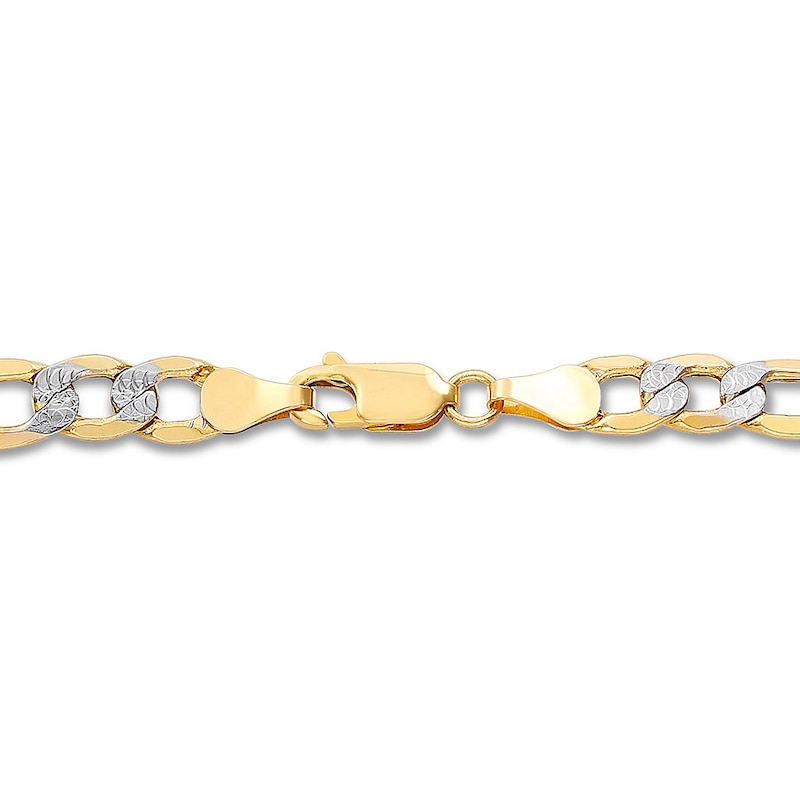 Hollow Figaro Chain Bracelet 10K Yellow Gold 8.5" Length