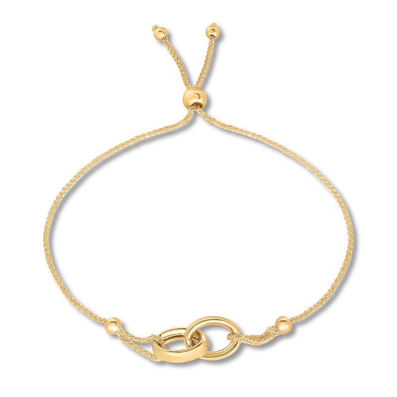 Main Image 1 of Link Bolo Bracelet 10K Yellow Gold 9" Adjustable