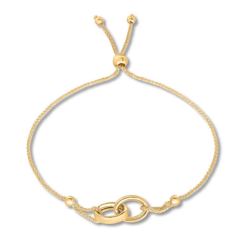 Link Bolo Bracelet 10K Yellow Gold 9" Adjustable