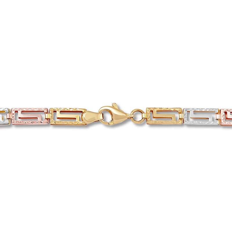 Main Image 2 of Link Chain Bracelet 10K Tri-Color Gold 7.25"