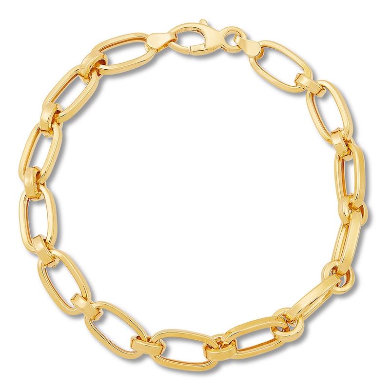 Main Image 2 of Oval Link Bracelet 14K Yellow Gold 7.5"