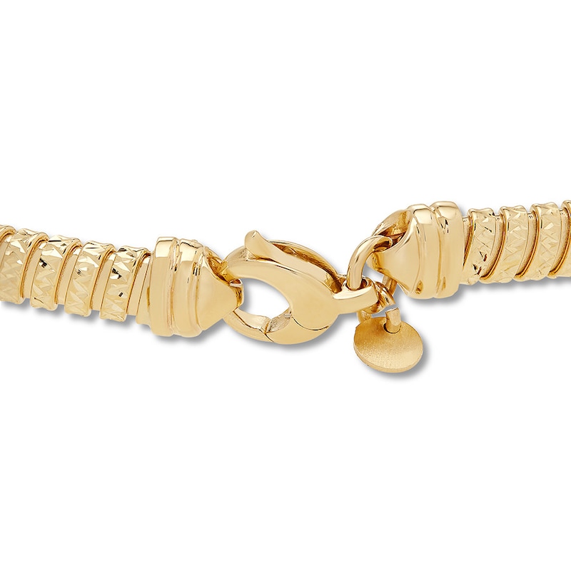 Main Image 3 of Textured Tube Chain Bracelet 14K Yellow Gold 7.5&quot;