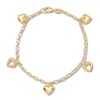Thumbnail Image 1 of Heart Charm Bracelet 10K Yellow Gold 7.25" Length