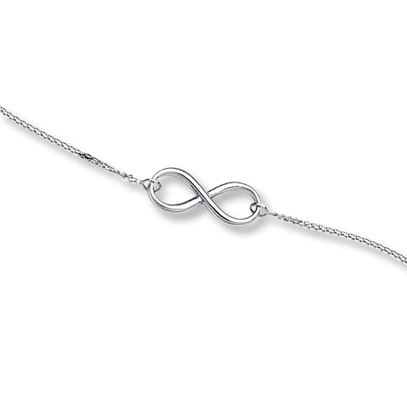 Main Image 1 of Infinity Bracelet 14K White Gold 7.5"