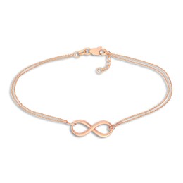 Infinity Bracelet 14K Rose Gold 7.5"