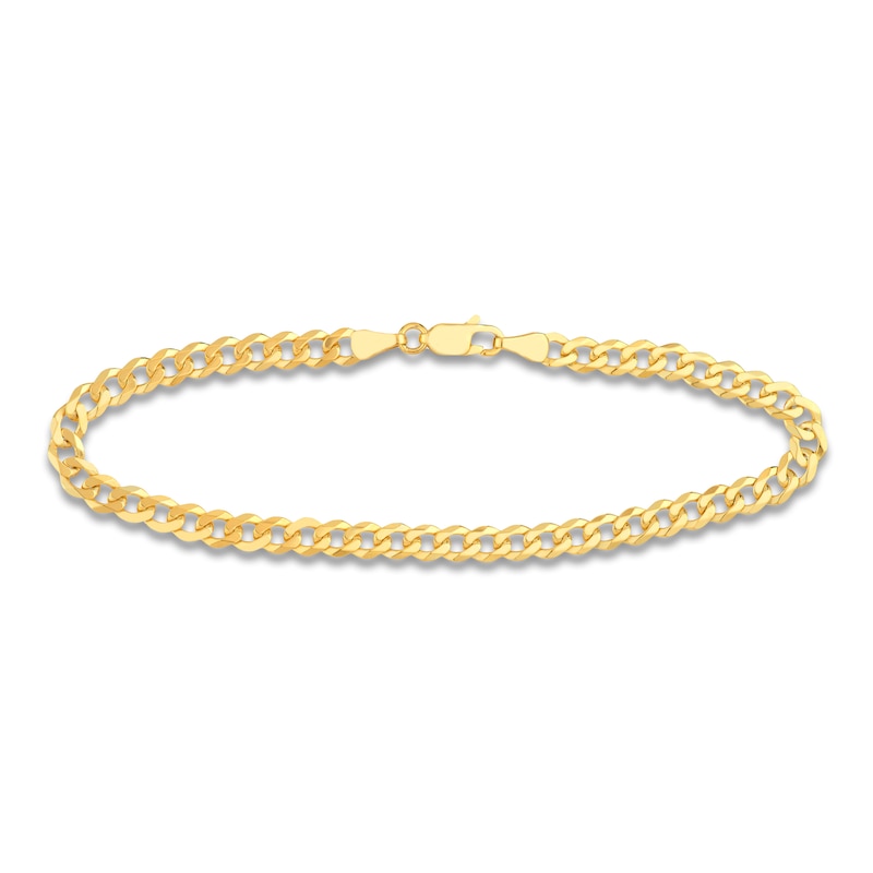 Main Image 1 of Solid Curb Chain Bracelet 14K Yellow Gold 8.5" 4.95mm