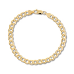 Solid Curb Chain Bracelet 14K Yellow Gold 8.5&quot; 6.7mm