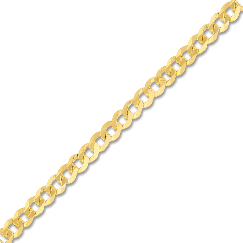 Main Image 2 of Solid Curb Chain Bracelet 14K Yellow Gold 8.5" 6.7mm