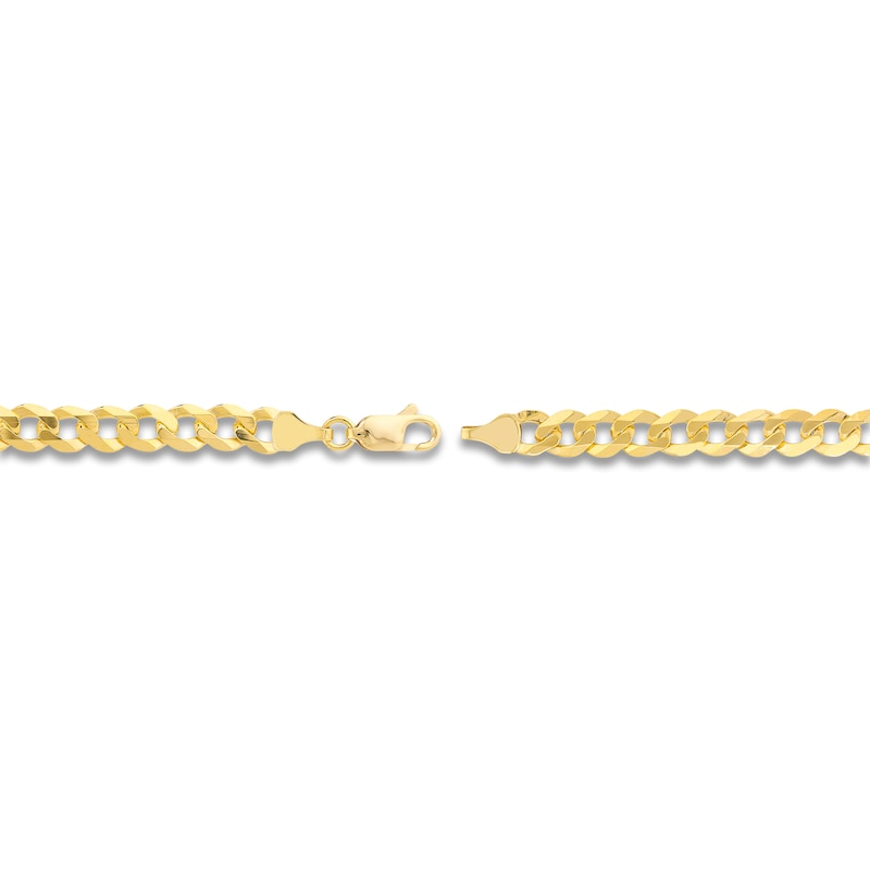 Solid Curb Chain Bracelet 14K Yellow Gold 8.5" 6.7mm