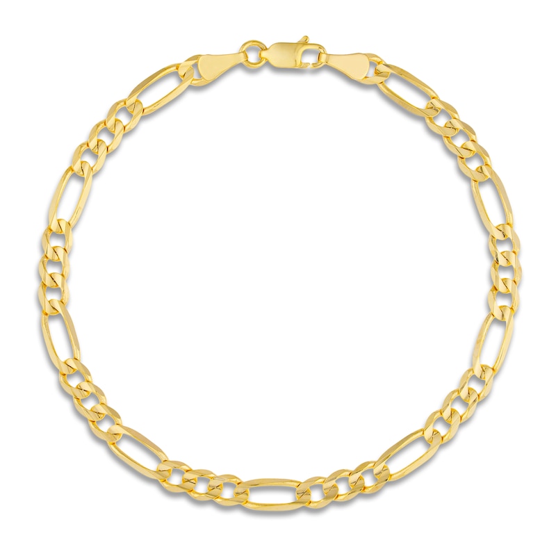 Main Image 1 of Solid Figaro Link Bracelet 14K Yellow Gold 8" 4.75mm